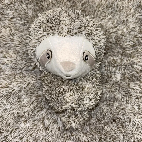 Carters Gray Shaggy Sloth Security Blanket Plush Baby Lovey Super Soft - Picture 2 of 6